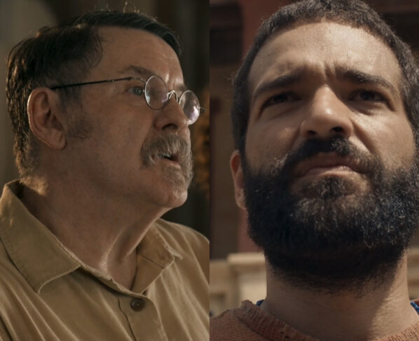 José Inocêncio (Humberto Carrão) e Belarmino (Antonio Calloni) em Renascer